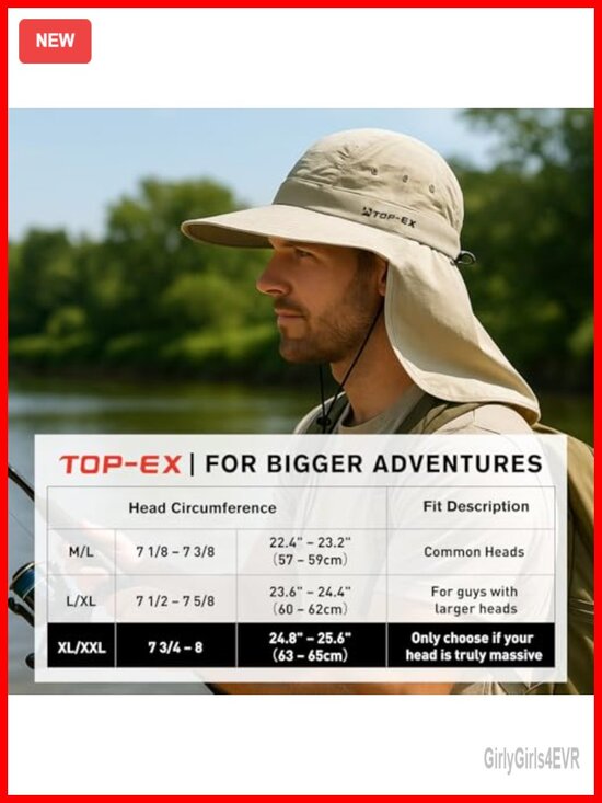 UPF 50+ Cooling Sun Hat with Neck Flap for Hiking Fishing